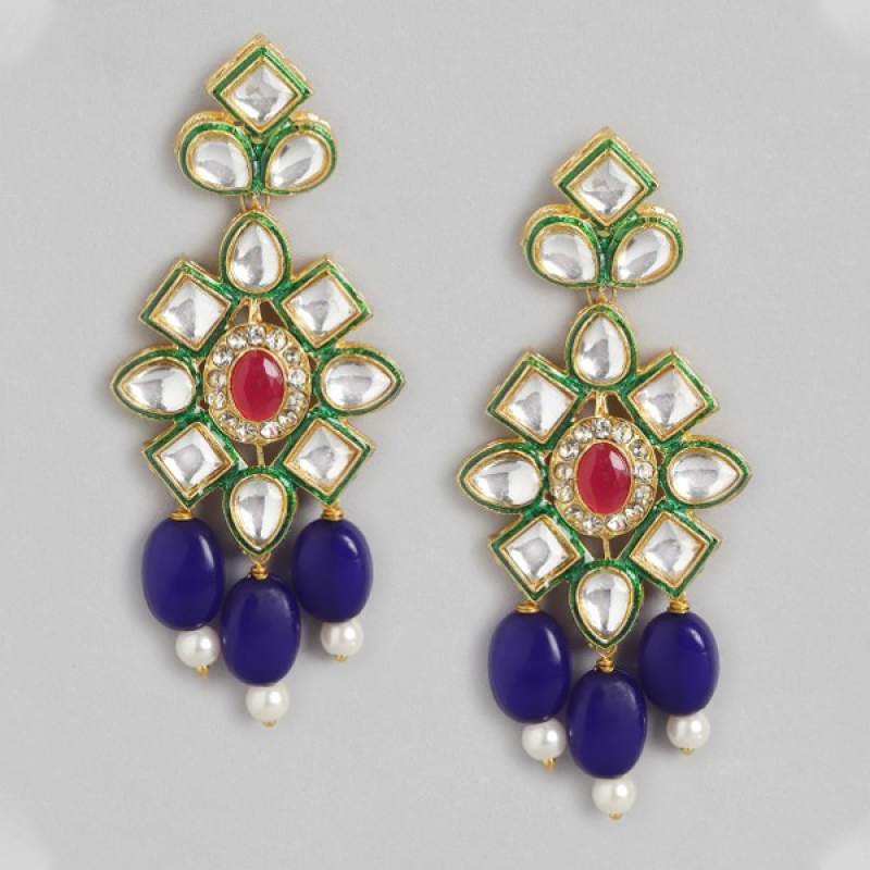 Gold-Plated Artificial Beads & Stones Jewellery Set